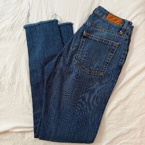 Sezane denim skinny jeans with a raw hem